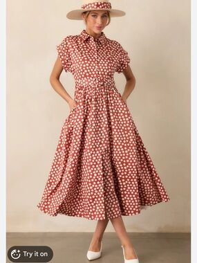 $232 PROSPERINA Jocelyn Maxi Dress Spot On polka dot NWT XS